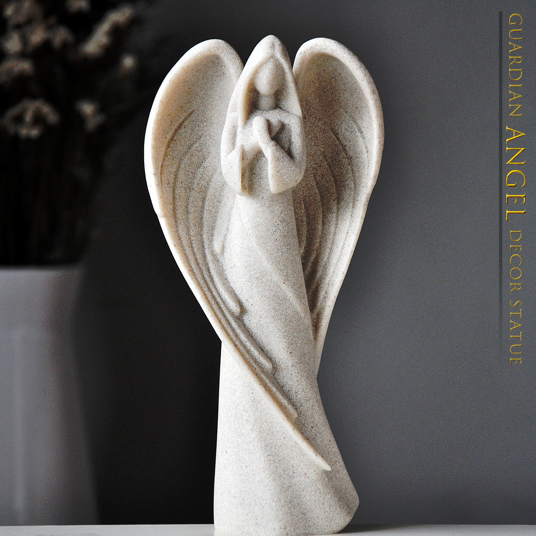 守护天使装饰摆件客厅书房创意人物雕像工艺品欧式复古家居饰品
