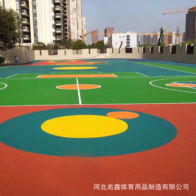 EPDM地胶幼儿园学校室外运动场地跑道丙烯酸硅PU球场材料塑胶跑道
