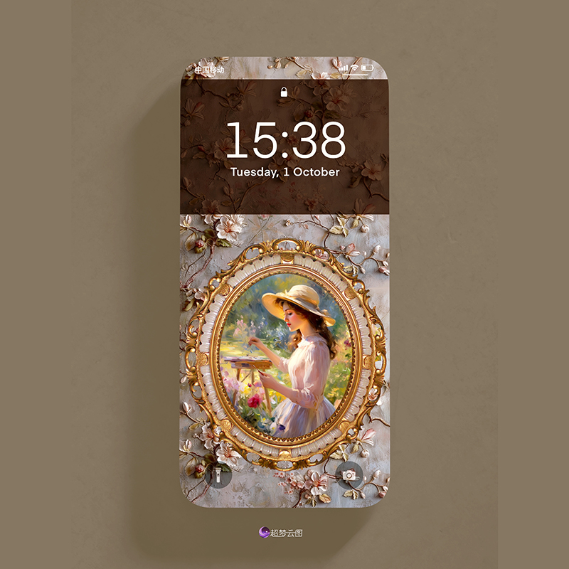原创手机壁纸少女系列油画风格锁屏4K高清JPG华为iPhone适配