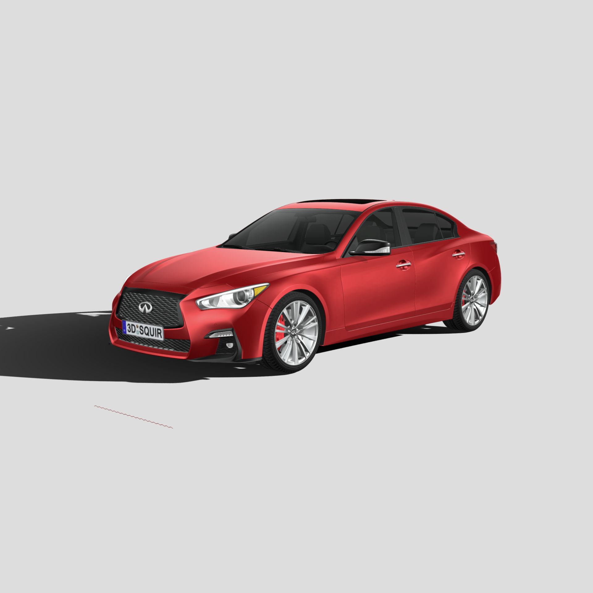 英菲尼迪 Q50 汽车3D模型 三维轿车FBX模型PBR写实模型 Blender