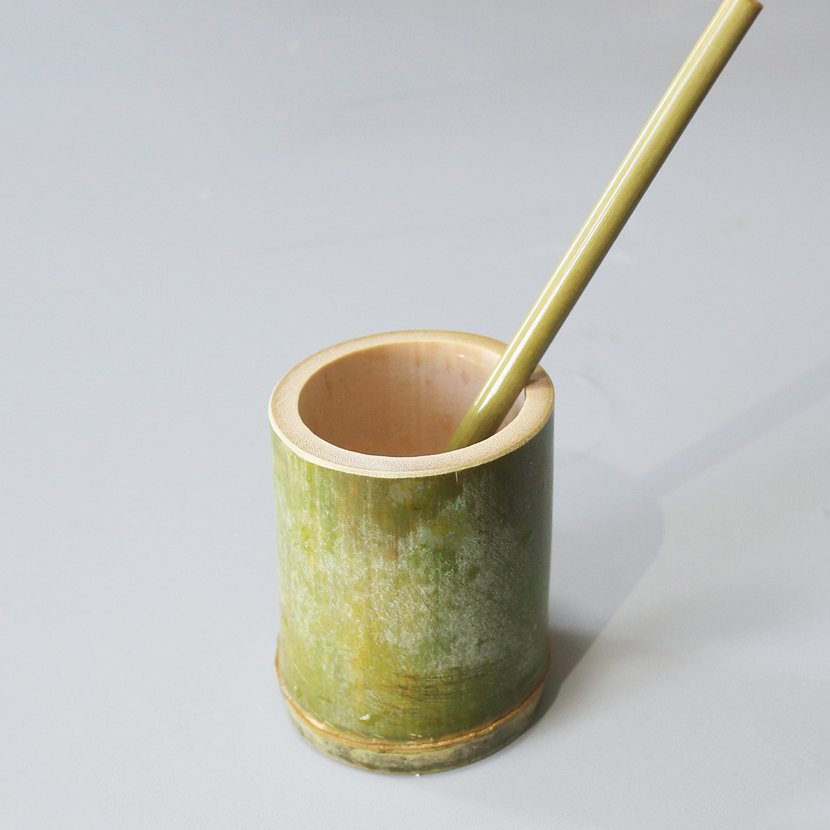 天然手工网红竹杯竹吸管带吹泡泡竹杯儿童日式和风儿童竹筒奶茶杯