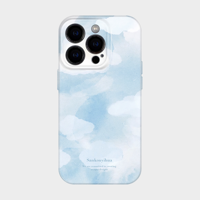 淡彩云朵 iPhone15苹果14pro max菲林手机壳女新款13全包软壳12小众高级感艺术11简约不会撞壳适用华为mate60