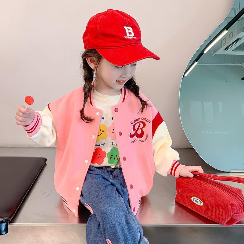 女童春季外套韩版洋气棒球服上衣女宝春装两三4五六7八岁女孩衣服