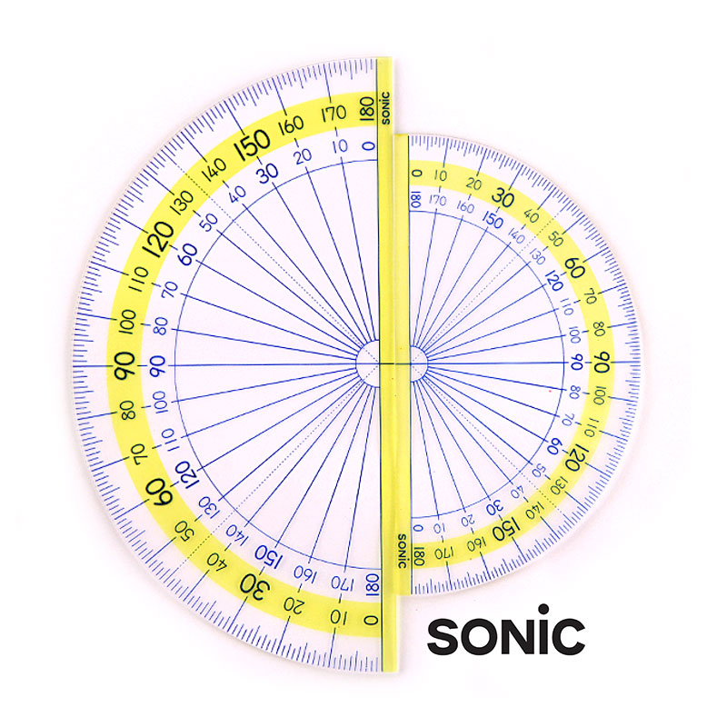 日本SONIC/索尼克量角器分度器左右用大数字学生半圆仪SN-799/886