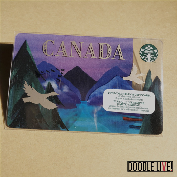 星巴克加拿大卡2016加拿大鹅国家卡全新未刮仅供收藏
