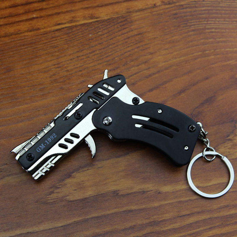 橡皮筋枪连发威力超大金属可折叠打皮筋儿的手枪发射器玩具软弹枪