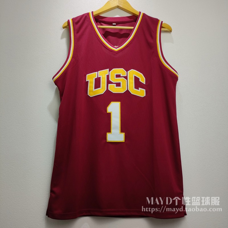1号尼克杨球衣USC南加利福尼亚大学刺绣篮球服美式复古运动背心男