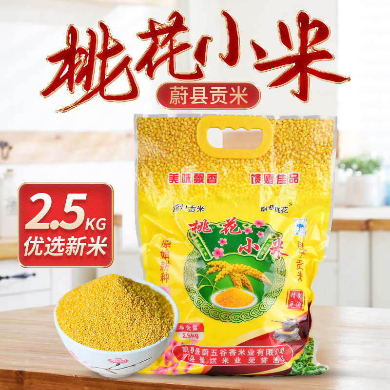 蔚县小米农家黄小米蔚州贡米米脂油月子米小黄米新米5斤五谷杂粮
