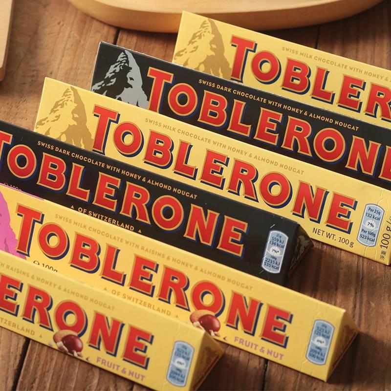 瑞士原装进口Toblerone三角巧克力牛奶黑白巧巴旦木蜂蜜杏仁条装