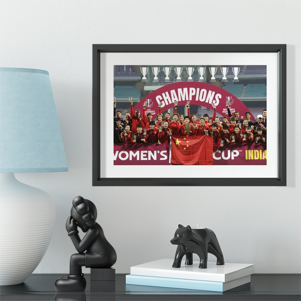 2022中国女足亚洲杯冠军全家福实木装饰相框照片墙酒吧桌摆件挂框