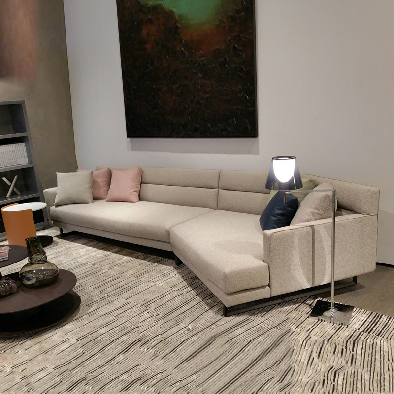 北欧布艺意式极简沙发客厅简约现代小户型直排异形转角组合2024款