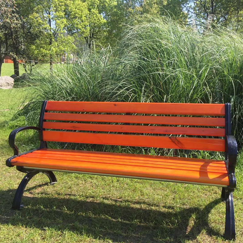 户外休闲椅公园园林小区广场靠背休息椅铁艺实木长条排椅庭院座椅