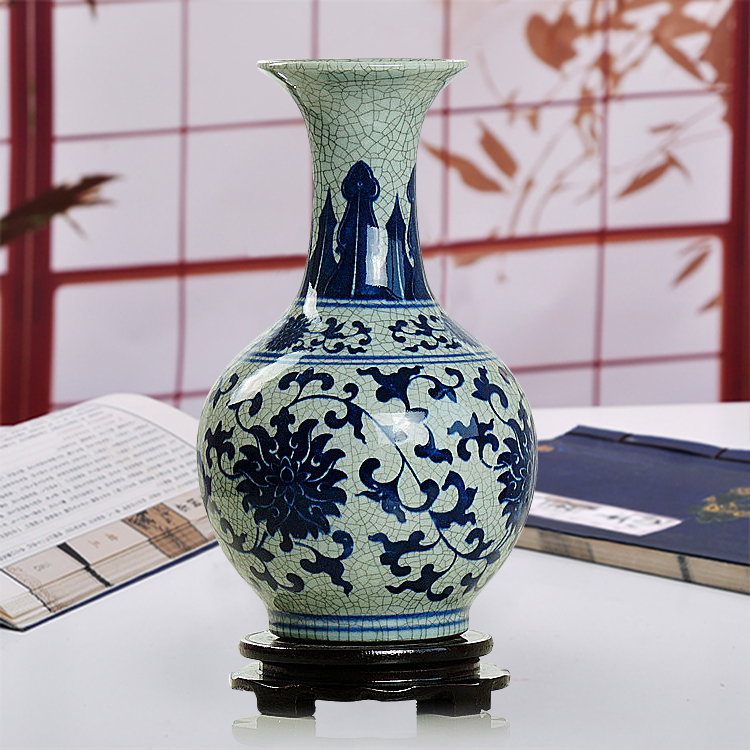 景德镇陶瓷器花瓶插花摆件仿古青花瓷官窑中式家居客厅酒柜装饰品