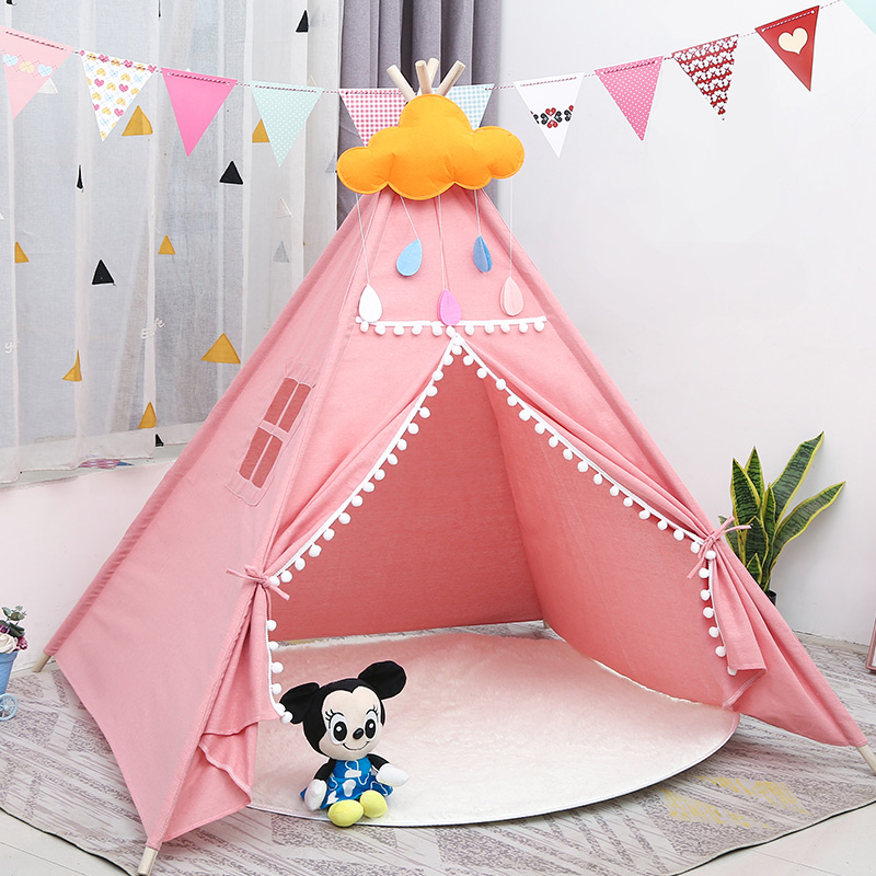 儿童帐篷室内小房子公主女孩男孩野餐印第安城堡分床睡玩具游戏屋