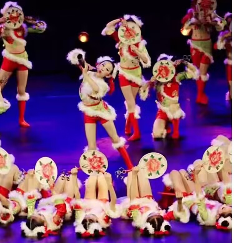 儿童单鼓声声舞蹈服中国娃喜庆秧歌服打鼓服福娃到冰糖葫芦演出服