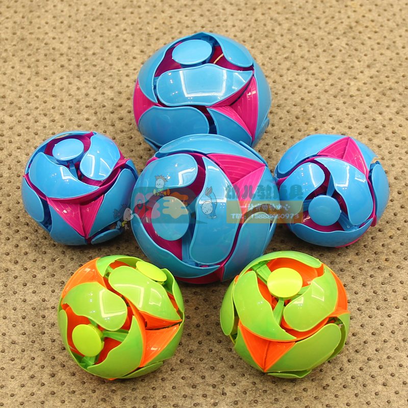 幼儿园益智玩具变形球 呼啦球 塑料球 旋转球 魔术球 花球 变色球