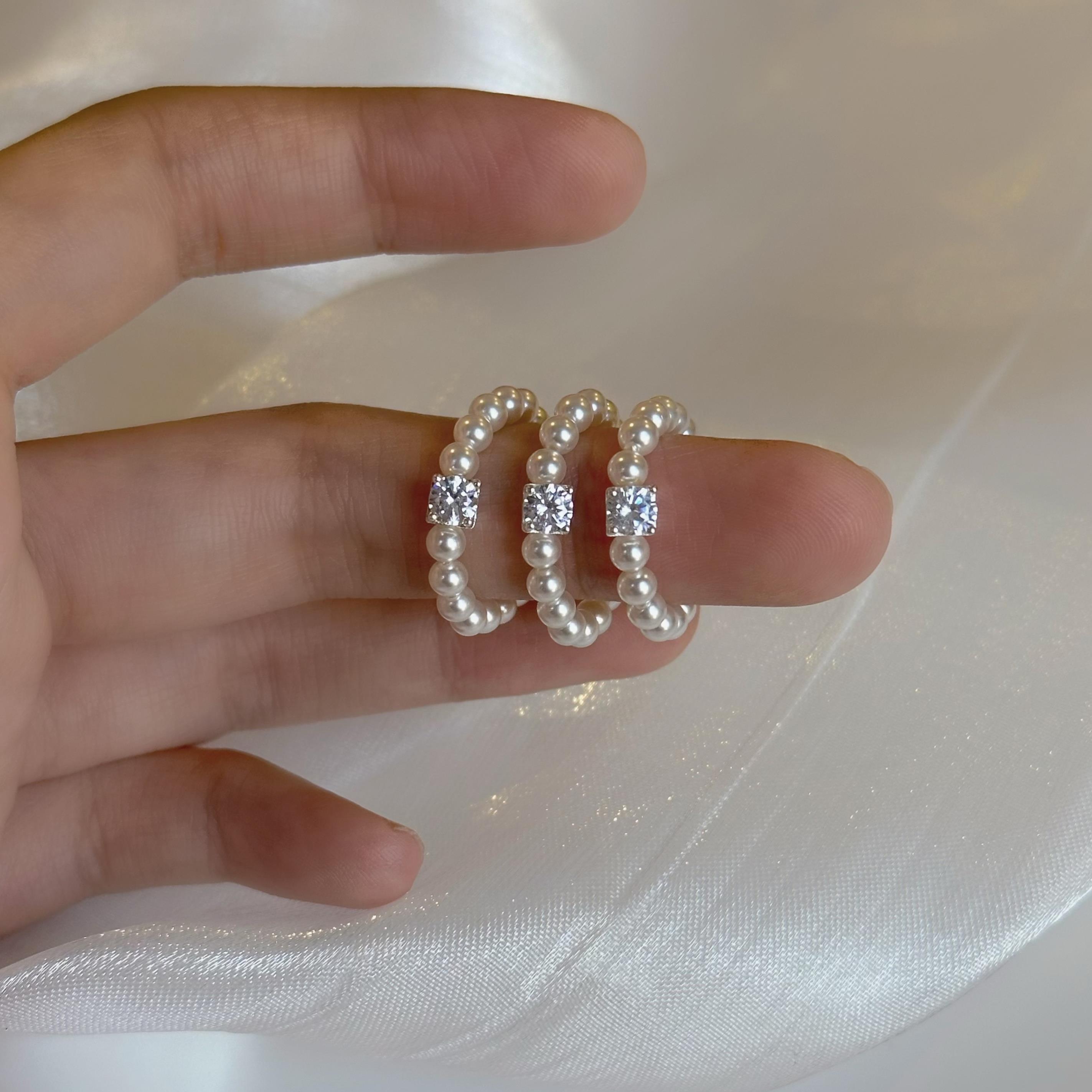 珍珠戒指女 纯银