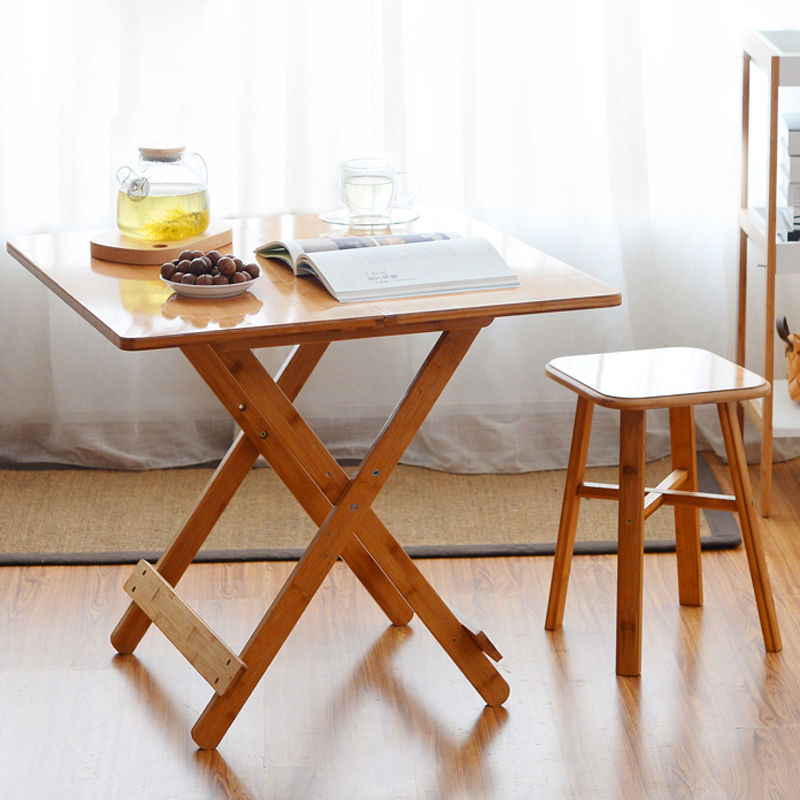 德国进口材质折叠桌便携小桌子简易折叠餐桌小户型饭桌实木方桌正