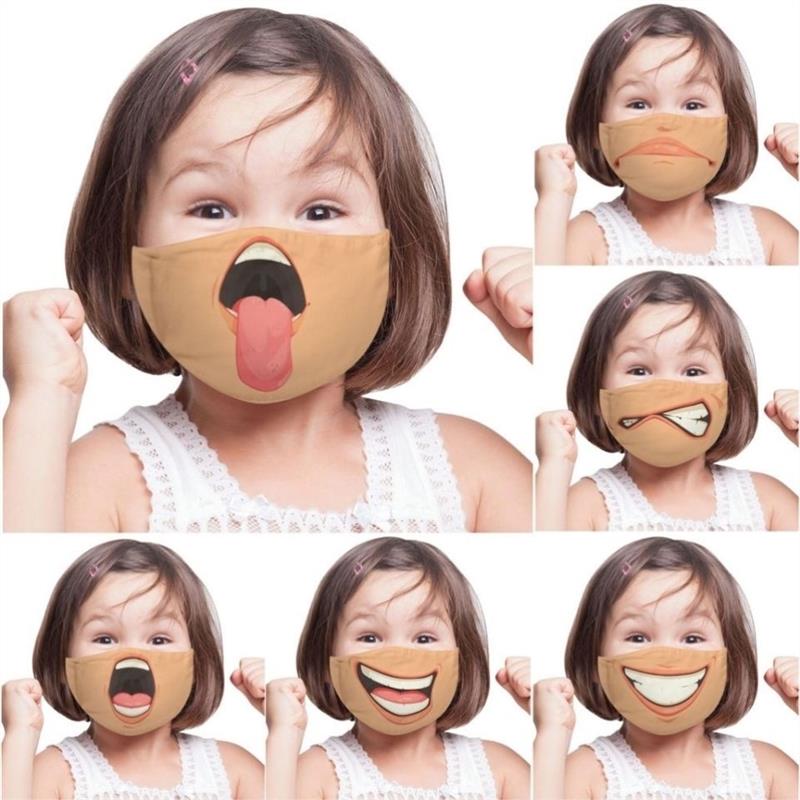 仿真人脸搞怪图案口罩3d搞笑网红同款口罩面具半脸大嘴巴口罩儿童