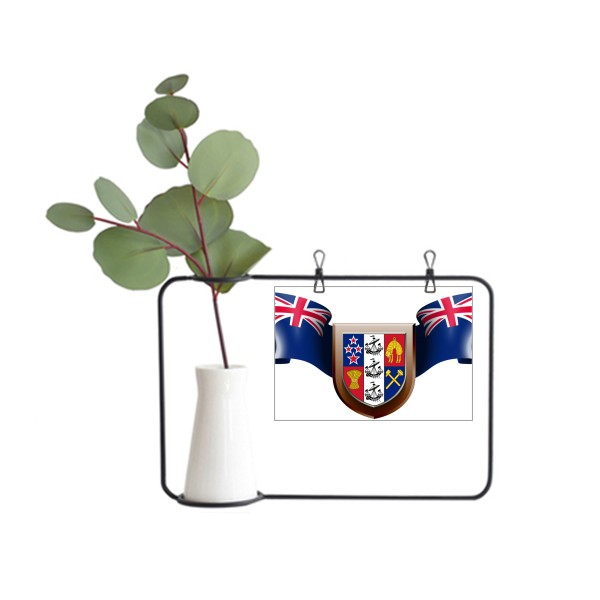 新西兰国徽标志符号图案金属相框陶瓷花瓶装饰