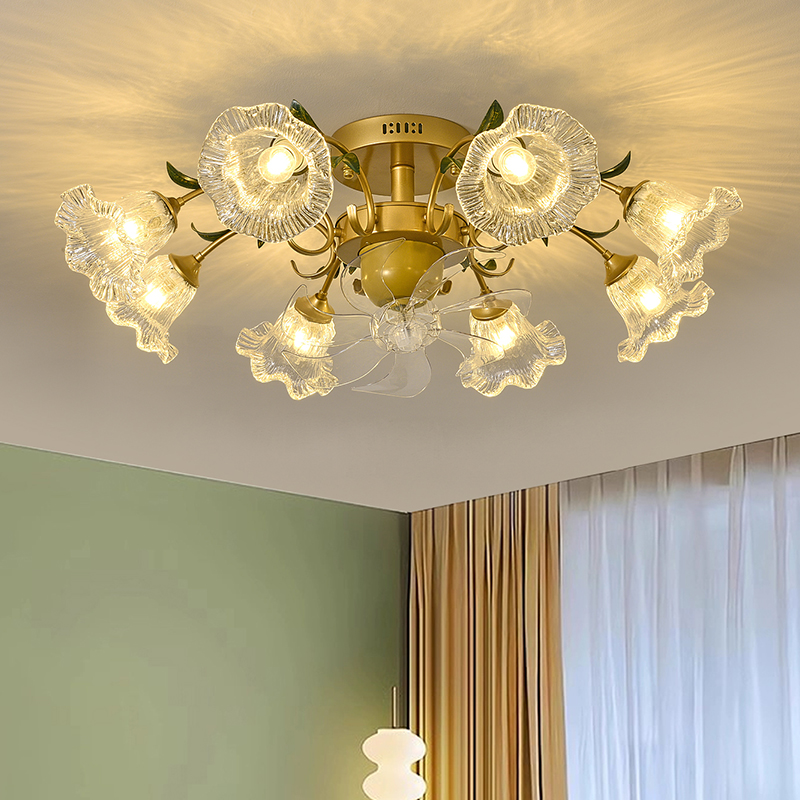 北欧简约异形风扇灯现代客厅卧室餐厅吊扇灯家用带风扇的吸顶吊灯