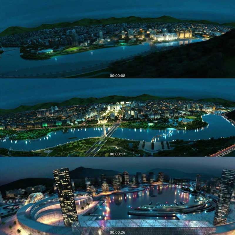3D城市繁华都市 建筑夜景动画 三维建筑漫游 城市宣传片 视频素材