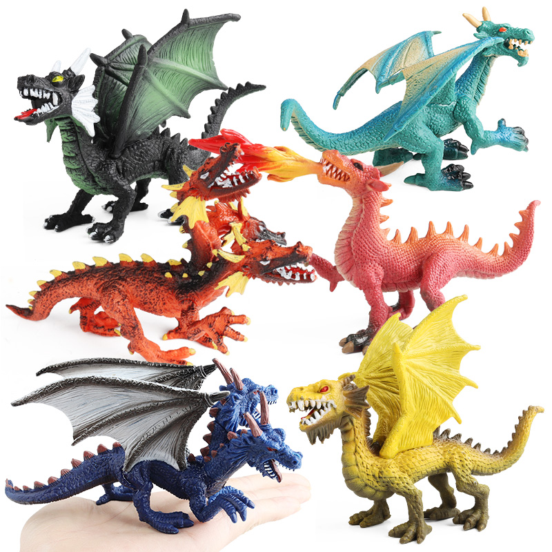 西方神话魔幻龙模型喷火龙冰龙双头龙魔兽龙怪兽玩具儿童男孩礼物
