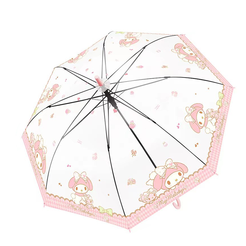 三丽鸥日系可爱帕恰狗透明雨伞长柄自动伞卡通高颜值网红美乐蒂