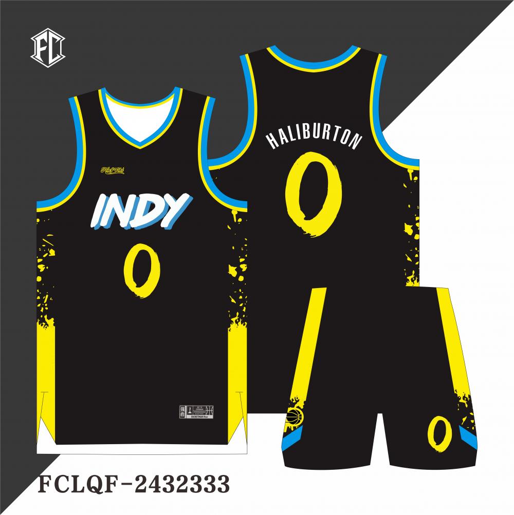 NBA步行者队同款篮球服套装数码印定制0号哈利伯顿美式球衣男