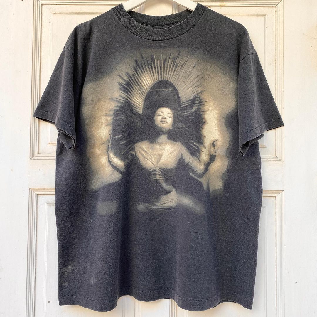 Sade莎黛1992专辑Love Deluxe爱情豪华重磅水洗做旧短袖T恤