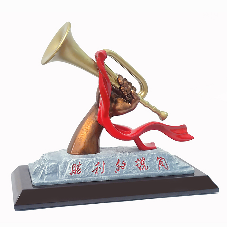 胜利的号角雕塑桌面摆件井冈山纪念收藏品红色革命文创礼品礼盒装