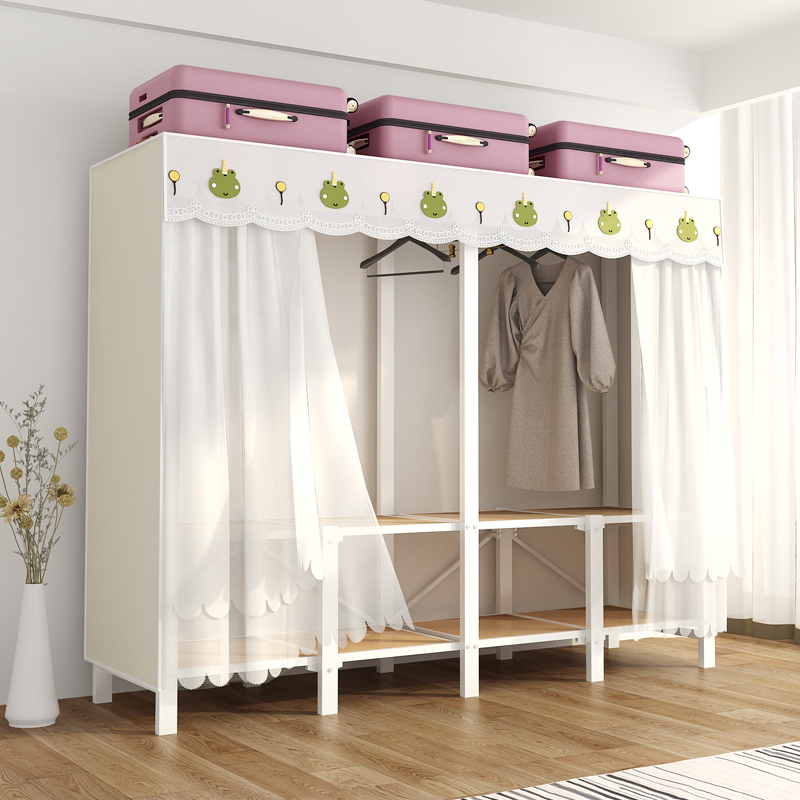 免安装简易卧室布衣柜家用折叠衣橱出租房用经济型收纳柜子置物架