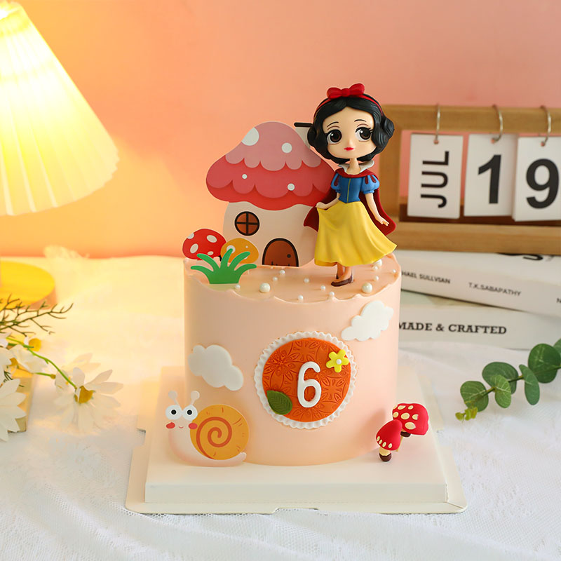 童话蛋糕装饰卡通公主摆件卡通房子蘑菇插件女孩生日派对蛋糕装扮