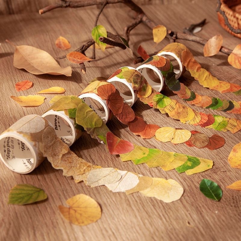 香榭的落叶异形和纸胶带仿真树叶枫叶幼儿园装饰装扮异形贴纸成长档案手册秋天素材