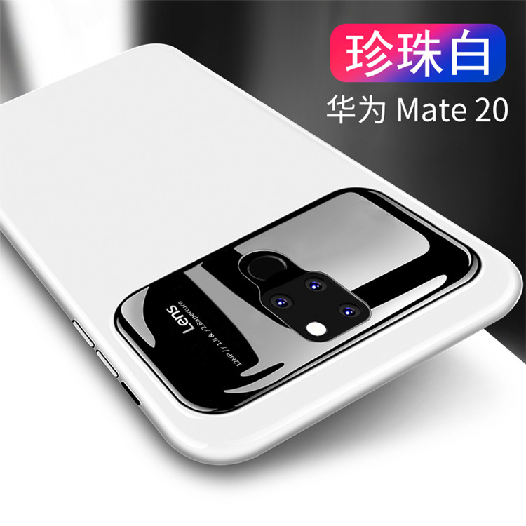 适用华为mate20手机壳镜面P20红色防摔硬玻璃白苹果iphone6s黄色粉色清库存便宜出