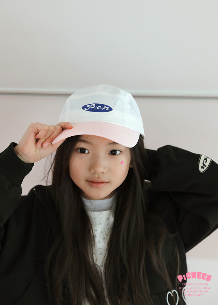 宝宝穿什么韩国进口Pchees男女儿童24春季新品字母鸭舌帽棒球帽子