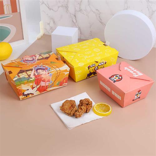 可分隔韩式炸鸡打包盒外卖一次性餐盒 鸡腿鸡翅包饭鸡块包装纸盒