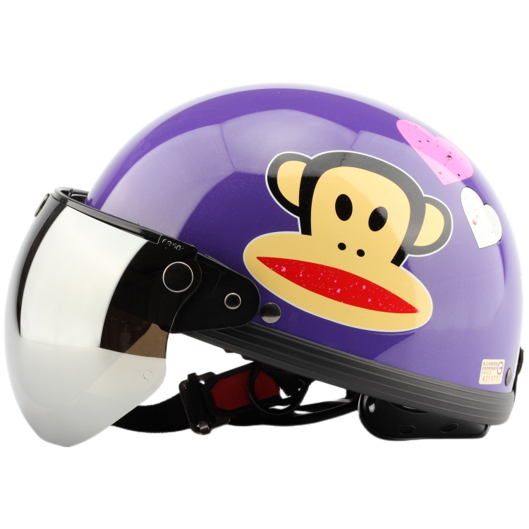 台湾限量机车猴紫色哈雷电动摩托车头盔安全帽男女防晒紫外线夏季