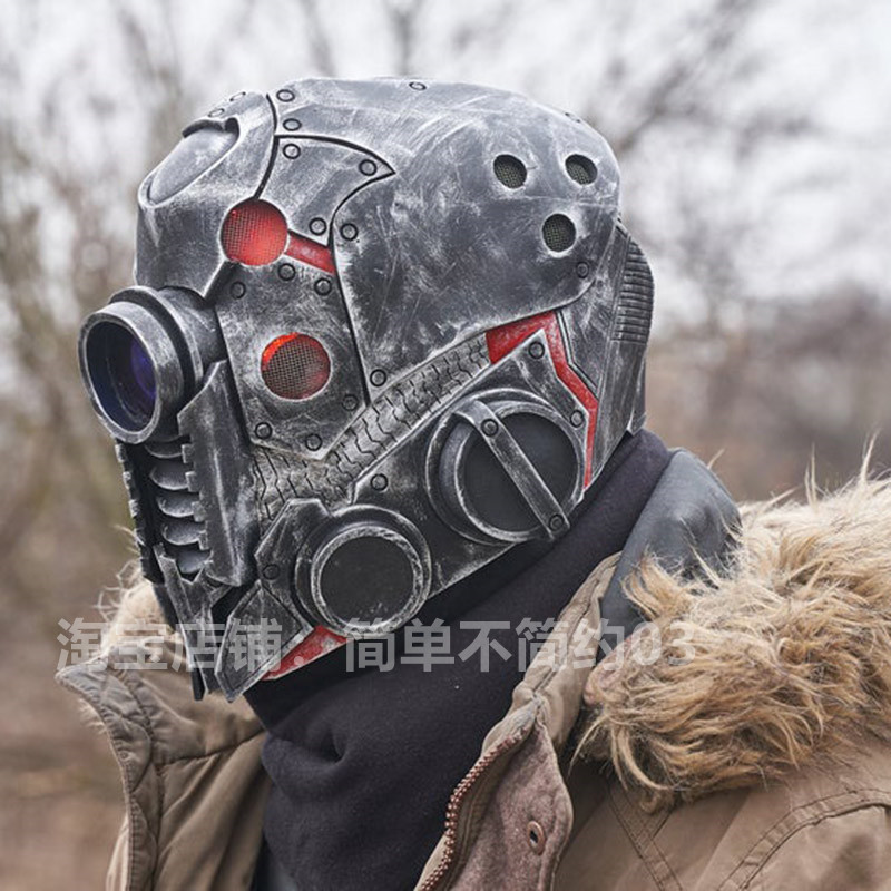 机能面具赛博朋克黑色面罩科幻未来感机械风头套cos星球大战头盔