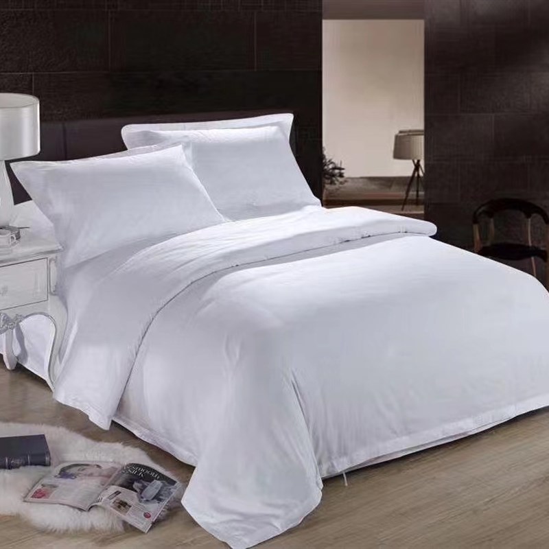 新品五星级酒店宾馆床上用品专用布草全棉纯棉白色四件套民宿床单