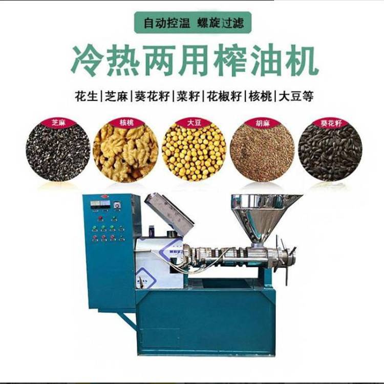 商用核桃大豆榨油机冷热两用食用油加工设备棉籽茶籽螺旋压榨机