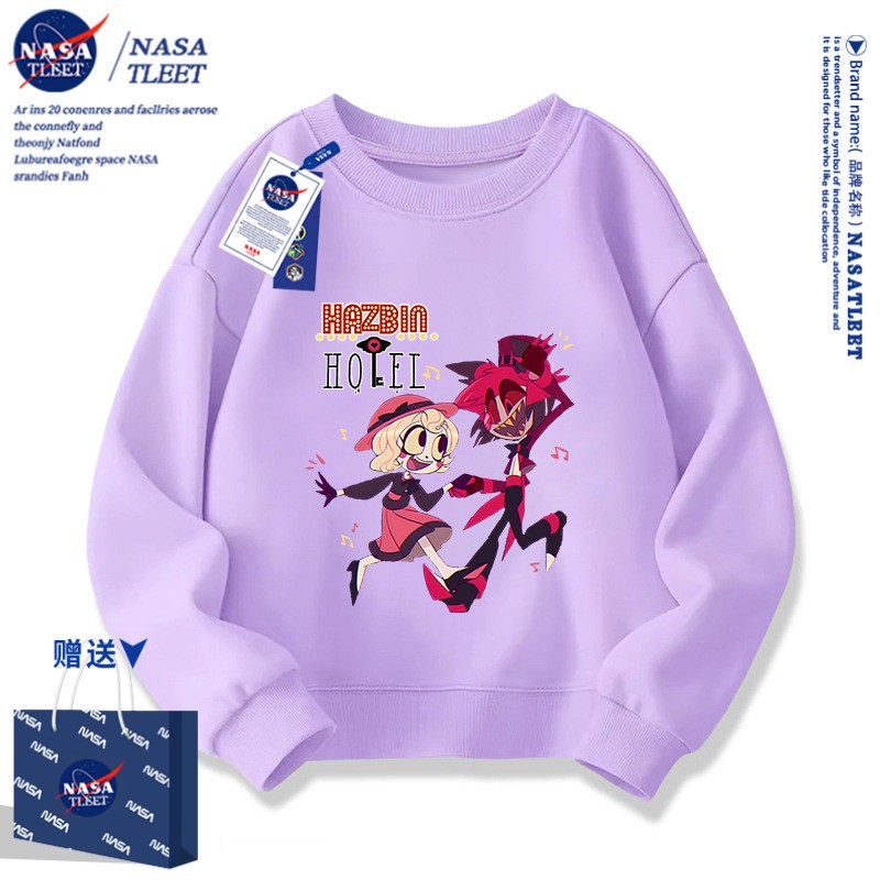 NASA Hotel地狱客栈 儿童卫衣春秋季女童装卡通动漫游戏男童衣服