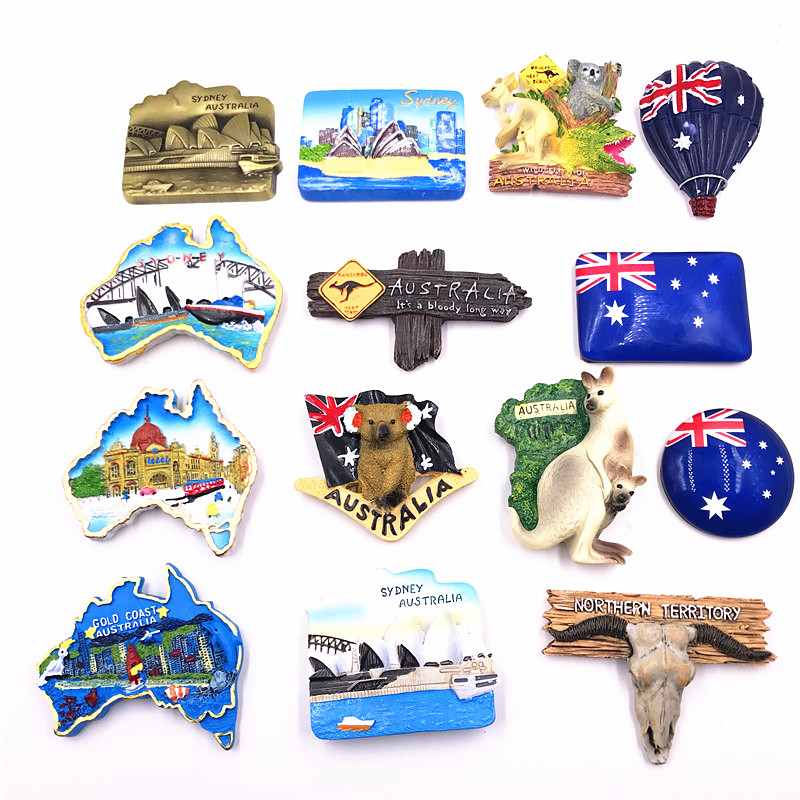 澳大利亚悉尼墨尔本标志冰箱贴树脂磁性创意旅游纪念品外贸3D立体