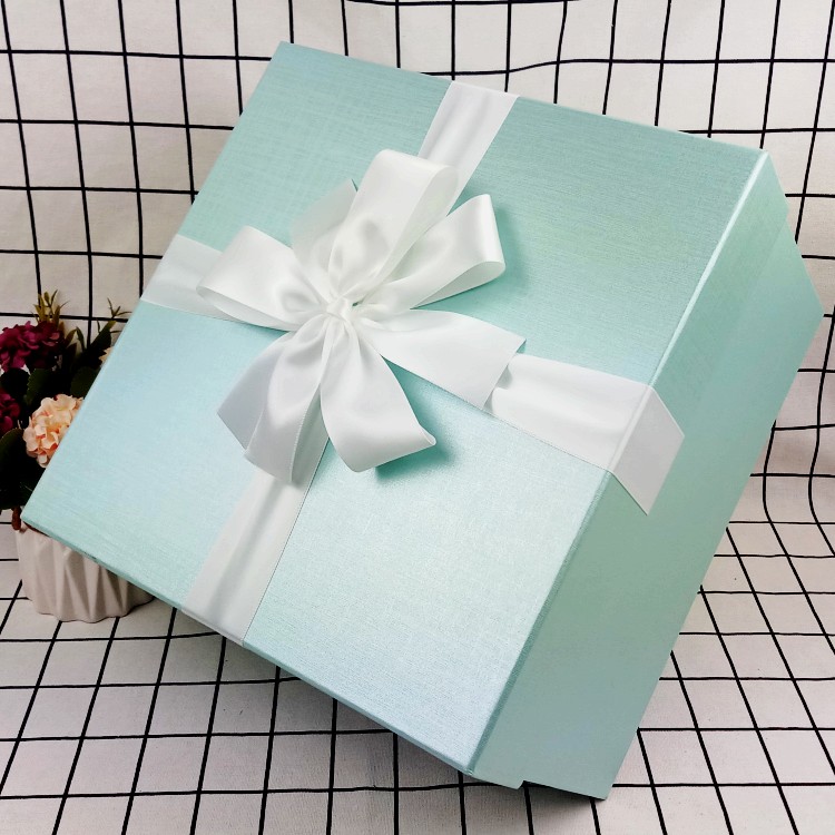 蒂芙尼蓝色正方形超大号礼品盒情人节礼盒圣诞橱窗装饰包装盒定做