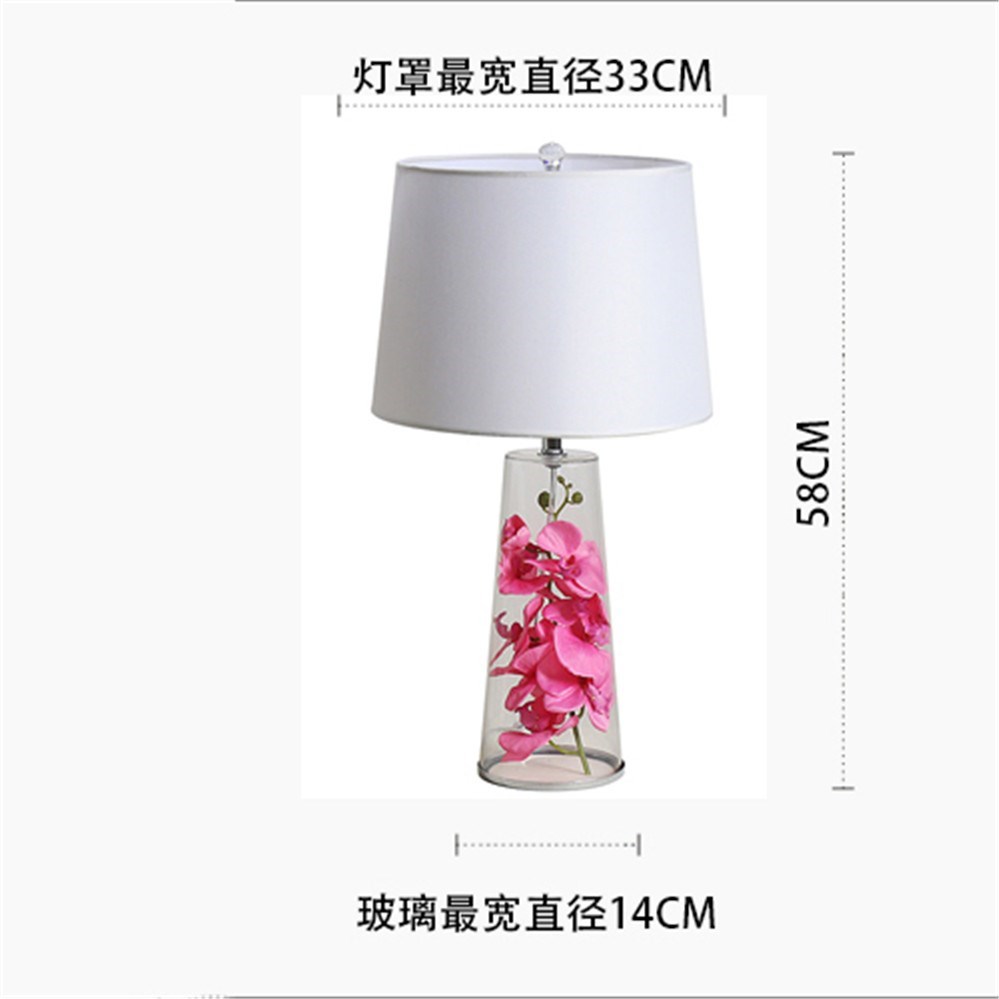 creative flower art glass fabric led table lamp cottagecore