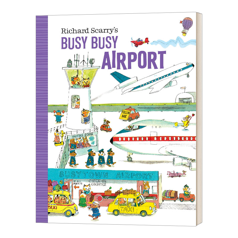 英文原版绘本 Richard Scarry's Busy Busy Airport 斯凯瑞金色童书 忙忙碌碌的机场 纸板书 亲子共读 睡前晚安读物 进口英语书籍