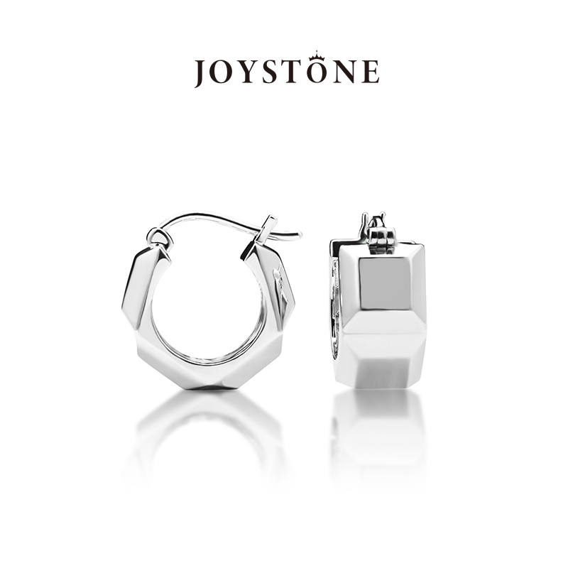 【张雨绮同款】JOYSTONE 巧克力排块耳圈2024年新款 高级时尚耳环