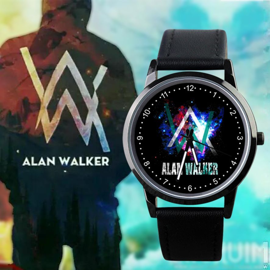 2024艾伦沃克Alan walker百大电音faded标志同款黑色防水石英手表