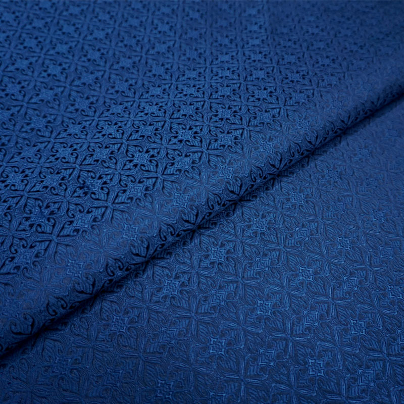 藏蓝深蓝色碎花底纹织锦缎布料/中式丝绸缎子面料/古装唐装汉服