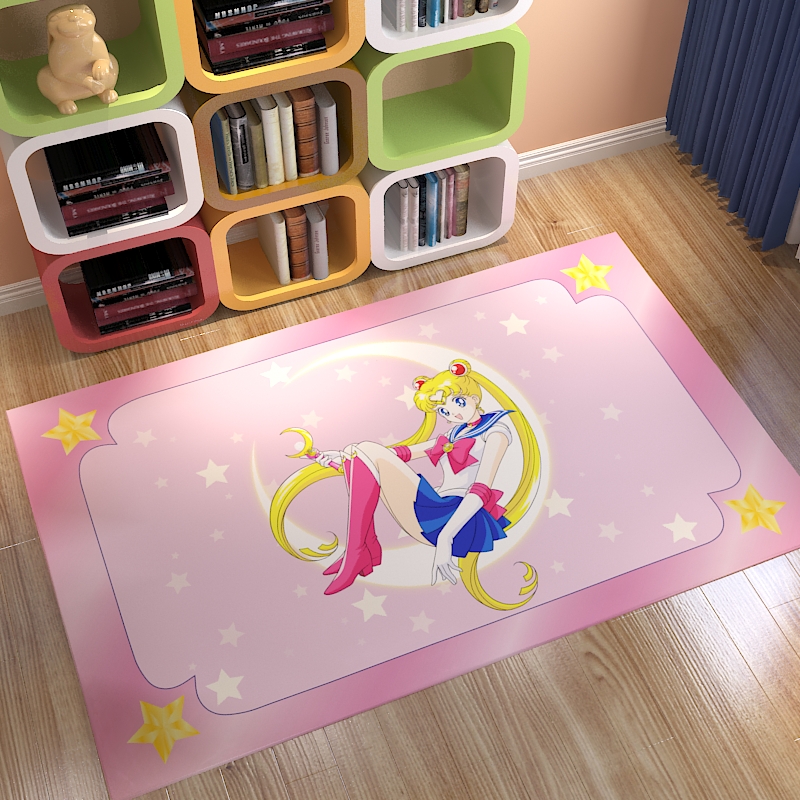 美少女战士地毯动漫卡通可爱粉色少女心公主房卧室床边垫家用客厅